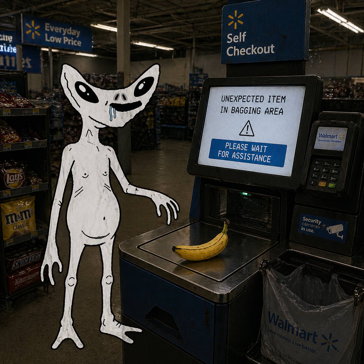 Derplien at Walmart self checkout